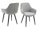 SalesFever® Essgruppe 5-tlg. 160x90 cm Tisch Akazie Stuhl Strukturstoff Hellgrau LAYNE-LEO 370797 Miniaturansicht - 8