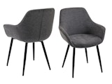 SalesFever® Essgruppe 5-tlg. 160x90 cm Tisch Akazie Stuhl Strukturstoff Anthrazit LAYNE-LEO 370803 Miniaturansicht - 7