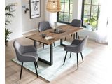 SalesFever® Essgruppe 5-tlg. 160x90 cm Tisch Akazie Stuhl Strukturstoff Anthrazit LAYNE-LEO 370803 Miniaturansicht - 1