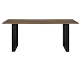 SalesFever® Essgruppe 5-tlg. 160x90 cm Akazie Nussbaum 4x Samtstuhl Braun Layne-Cristobal  369890 Miniaturansicht - 7