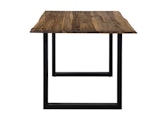 SalesFever® Essgruppe 5-tlg. 160x90 cm Akazie Nussbaum 4x Samtstuhl Braun Layne-Cristobal  369890 Miniaturansicht - 9