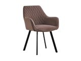 SalesFever® Essgruppe 5-tlg. 160x90 cm Akazie Nussbaum 4x Samtstuhl Braun Layne-Cristobal  369890 Miniaturansicht - 3