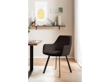 SalesFever® Essgruppe 5-tlg. 160x90 cm Akazie Nussbaum 4x Samtstuhl Braun Layne-Cristobal  369890 Miniaturansicht - 12
