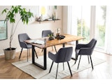 SalesFever® Essgruppe 5-tlg. 160x85 cm Akazie 4x Samtstuhl Grau Lando-Cristobal 369791 Miniaturansicht - 1