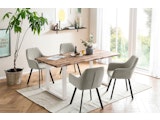 SalesFever® Essgruppe 5-tlg. 180x90 cm Tisch Natur/Weiß + 4x Stuhl Beige Wilson-Cristobal 369685 Miniaturansicht - 1