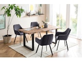SalesFever® Essgruppe 5-tlg. 180x90 cm Tisch Natur/Schwarz+ 4x Stuhl Grau Wilson-Cristobal 369753 Miniaturansicht - 1