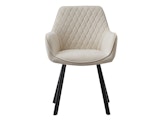 SalesFever® Essgruppe 5-tlg. 180x90 cm Tisch Natur/Schwarz+ 4x Stuhl Beige Wilson-Cristobal 369760 Miniaturansicht - 3