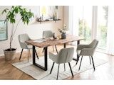 SalesFever® Essgruppe 5-tlg. 180x90 cm Tisch Natur/Schwarz+ 4x Stuhl Beige Wilson-Cristobal 369760 Miniaturansicht - 1