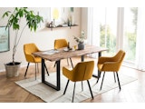 SalesFever® Essgruppe 5-tlg. 180x90 cm Tisch Natur/Schwarz+ 4x Stuhl Gelb Wilson-Cristobal 369784 Miniaturansicht - 1