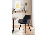 SalesFever® Essgruppe 5-tlg. 160x90 cm Tisch Natur/Weiß + 4x Stuhl Grau Wilson-Cristobal 369630 Miniaturansicht - 2
