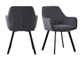 SalesFever® Essgruppe 5-tlg. 160x90 cm Tisch Natur/Weiß + 4x Stuhl Grau Wilson-Cristobal 369630 Miniaturansicht - 3