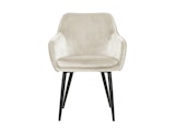 SalesFever® Essgruppe 6-tlg. 200x100 cm Akazie Stühle/Bank Samt Creme Saira-Freja-Finja 368169 Miniaturansicht - 2