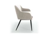 SalesFever® Essgruppe 6-tlg. 200x100 cm Akazie Stühle/Bank Samt Creme Saira-Freja-Finja 368169 Miniaturansicht - 8