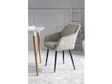 SalesFever® Essgruppe 6-tlg. 200x100 cm Akazie Stühle/Bank Samt Creme Saira-Freja-Finja 368169 Miniaturansicht - 11