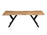 SalesFever® Essgruppe 6-tlg. 200x100 cm Akazie Stühle/Bank Samt Creme Saira-Freja-Finja 368169 Miniaturansicht - 18