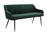 SalesFever® Essgruppe 6-tlg. 200x100 cm Akazie Stühle/Bank Samt Grün Saira-Freja-Finja 368220 Miniaturansicht - 7