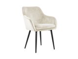 SalesFever® Essgruppe 6-tlg. 240x110 cm Akazie Stühle/Bank Samt Creme Saira-Freja-Finja 368183 Miniaturansicht - 2