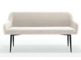 SalesFever® Essgruppe 6-tlg. 240x110 cm Akazie Stühle/Bank Samt Creme Saira-Freja-Finja 368183 Miniaturansicht - 3