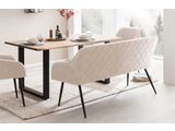 SalesFever® Essgruppe 6-tlg. 240x110 cm Akazie Stühle/Bank Samt Creme Saira-Freja-Finja 368183 Miniaturansicht - 12