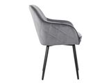 SalesFever® Essgruppe 6-tlg. 240x110 cm Akazie Stühle/Bank Samt Grau Saira-Freja-Finja 368152 Miniaturansicht - 4