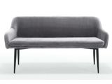 SalesFever® Essgruppe 6-tlg. 240x110 cm Akazie Stühle/Bank Samt Grau Saira-Freja-Finja 368152 Miniaturansicht - 6