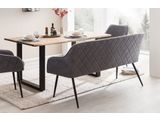 SalesFever® Essgruppe 6-tlg. 240x110 cm Akazie Stühle/Bank Samt Grau Saira-Freja-Finja 368152 Miniaturansicht - 12
