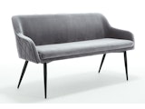 SalesFever® Essgruppe 6-tlg. 240x110 cm Akazie Stühle/Bank Samt Grau Saira-Freja-Finja 368152 Miniaturansicht - 7