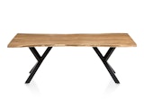 SalesFever® Essgruppe 6-tlg. 240x110 cm Akazie Stühle/Bank Samt Grau Saira-Freja-Finja 368152 Miniaturansicht - 17