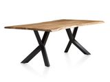 SalesFever® Essgruppe 6-tlg. 240x110 cm Akazie Stühle/Bank Samt Grau Saira-Freja-Finja 368152 Miniaturansicht - 19
