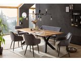 SalesFever® Essgruppe 6-tlg. 240x110 cm Akazie Stühle/Bank Samt Grau Saira-Freja-Finja 368152 Miniaturansicht - 1