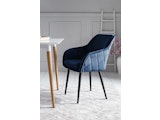 SalesFever® Essgruppe 6-tlg. 240x110 cm Akazie Stühle/Bank Samt Blau Saira-Freja-Finja 368213 Miniaturansicht - 7