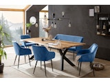 SalesFever® Essgruppe 6-tlg. 240x110 cm Akazie Stühle/Bank Samt Blau Saira-Freja-Finja 368213 Miniaturansicht - 1