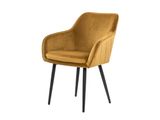 SalesFever® Essgruppe 6-tlg. 240x110 cm Akazie Stühle/Bank Samt Gelb Saira-Freja-Finja 368275 Miniaturansicht - 5
