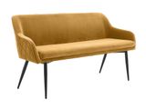 SalesFever® Essgruppe 6-tlg. 240x110 cm Akazie Stühle/Bank Samt Gelb Saira-Freja-Finja 368275 Miniaturansicht - 9