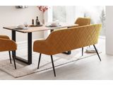 SalesFever® Essgruppe 6-tlg. 240x110 cm Akazie Stühle/Bank Samt Gelb Saira-Freja-Finja 368275 Miniaturansicht - 13