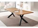 SalesFever® Essgruppe 6-tlg. 240x110 cm Akazie Stühle/Bank Samt Gelb Saira-Freja-Finja 368275 Miniaturansicht - 19