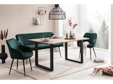 SalesFever® Essgruppe 6-tlg. 240x110 cm Akazie Stühle/Bank Samt Grün Saira-Freja-Finja 368244 Miniaturansicht - 14
