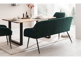 SalesFever® Essgruppe 6-tlg. 240x110 cm Akazie Stühle/Bank Samt Grün Saira-Freja-Finja 368244 Miniaturansicht - 19
