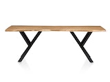 SalesFever® Essgruppe 6-tlg. 220x110 cm Akazie Stühle/Bank Samt Creme Saira-Freja-Finja 368176 Miniaturansicht - 11