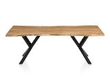 SalesFever® Essgruppe 6-tlg. 220x110 cm Akazie Stühle/Bank Samt Creme Saira-Freja-Finja 368176 Miniaturansicht - 13