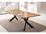 SalesFever® Essgruppe 6-tlg. 220x110 cm Akazie Stühle/Bank Samt Creme Saira-Freja-Finja 368176 Miniaturansicht - 16