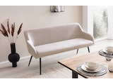 SalesFever® Essgruppe 6-tlg. 220x110 cm Akazie Stühle/Bank Samt Creme Saira-Freja-Finja 368176 Miniaturansicht - 17