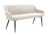 SalesFever® Essgruppe 6-tlg. 220x110 cm Akazie Stühle/Bank Samt Creme Saira-Freja-Finja 368176 Miniaturansicht - 7