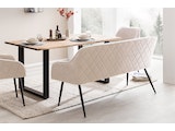 SalesFever® Essgruppe 6-tlg. 220x110 cm Akazie Stühle/Bank Samt Creme Saira-Freja-Finja 368176 Miniaturansicht - 18