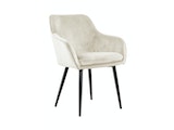 SalesFever® Essgruppe 6-tlg. 220x110 cm Akazie Stühle/Bank Samt Creme Saira-Freja-Finja 368176 Miniaturansicht - 3