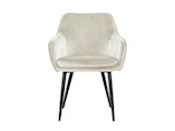 SalesFever® Essgruppe 6-tlg. 220x110 cm Akazie Stühle/Bank Samt Creme Saira-Freja-Finja 368176 Miniaturansicht - 2