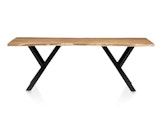 SalesFever® Essgruppe 6-tlg. 220x110 cm Akazie Stühle/Bank Samt Blau Saira-Freja-Finja 368206 Miniaturansicht - 15