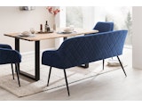 SalesFever® Essgruppe 6-tlg. 220x110 cm Akazie Stühle/Bank Samt Blau Saira-Freja-Finja 368206 Miniaturansicht - 17