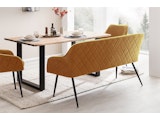 SalesFever® Essgruppe 6-tlg. 220x110 cm Akazie Stühle/Bank Samt Senfgelb Saira-Freja-Finja 368268 Miniaturansicht - 15