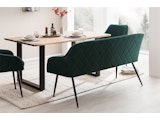 SalesFever® Essgruppe 6-tlg. 220x110 cm Akazie Stühle/Bank Samt Grün Saira-Freja-Finja 368237 Miniaturansicht - 12